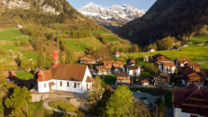 Flüeli Kapelle_durrAIR_DJI_0173b © Bruder Klaus Sachseln (Foto: Ranft Einsiedelei Bruder Klaus) Flüeli Kapelle_durrAIR_DJI_0173b © Bruder Klaus Sachseln (Foto: Ranft Einsiedelei Bruder Klaus)