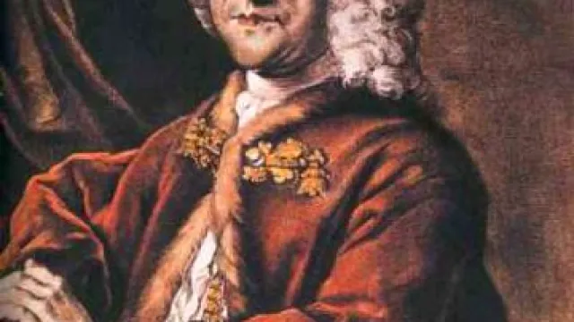 Georg Philipp Telemann (Foto: Andreas Fischer) Georg Philipp Telemann — Valentin Daniel Preisler
Georg Philipp Telemann, koloriertes Aquatintablatt von Valentin Daniel Preisler nach einem verschollenen Gemälde von Ludwig Michael Schneider (1750)
(Foto: Andreas Fischer)